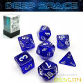 Bescon Super Glow in the Dark Nebula Glitter Polyhedral Dice Set DEEP SPACE, Northern Light Dice Glowing Novelty DND Game Dice